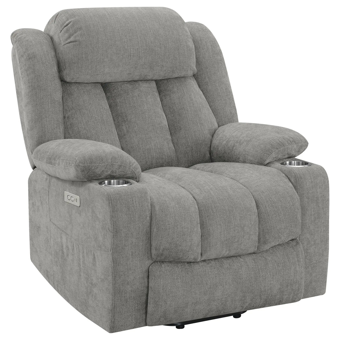 Beca - Upholstered Power Lift Recliner With Cupholders And USB Charging by HouseOfZazla