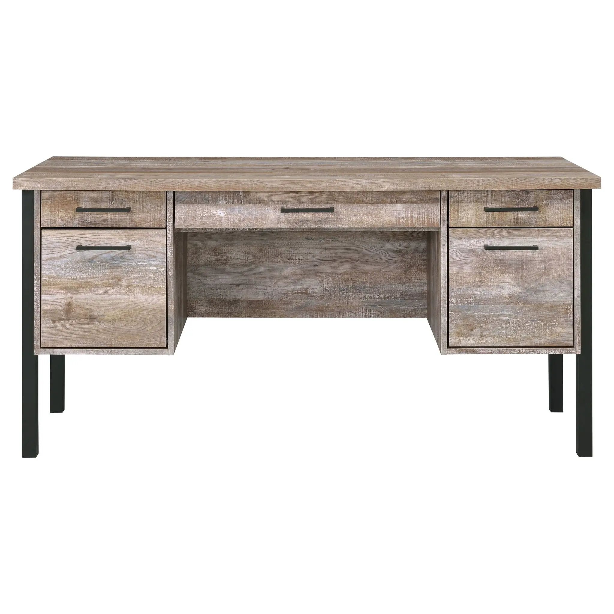 Azura - 4 Drawer Office Desk - Oak