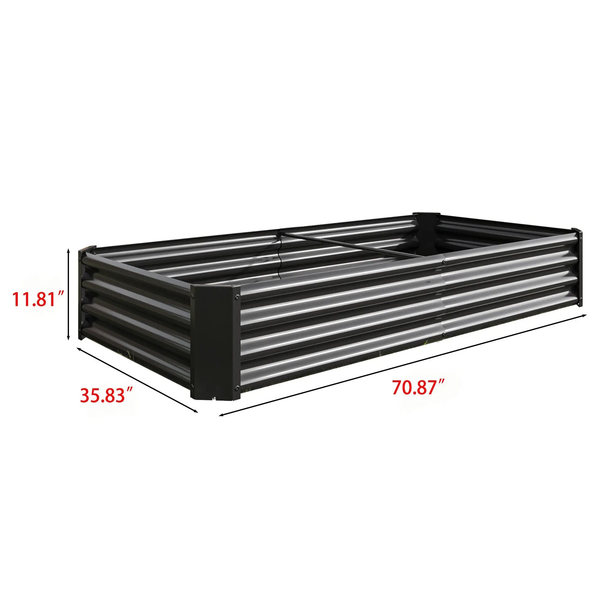 Raised Garden Bed Outdoor 6×3×1 ft Metal Raised Rectangle Planter Bed by HouseOfZazla