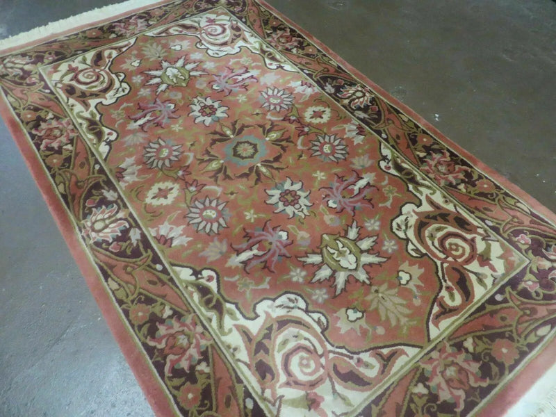 Chinese Wool Rug 3x5 Vintage Handmade Oriental Carpet Floral Medallion by Jewel Rugs
