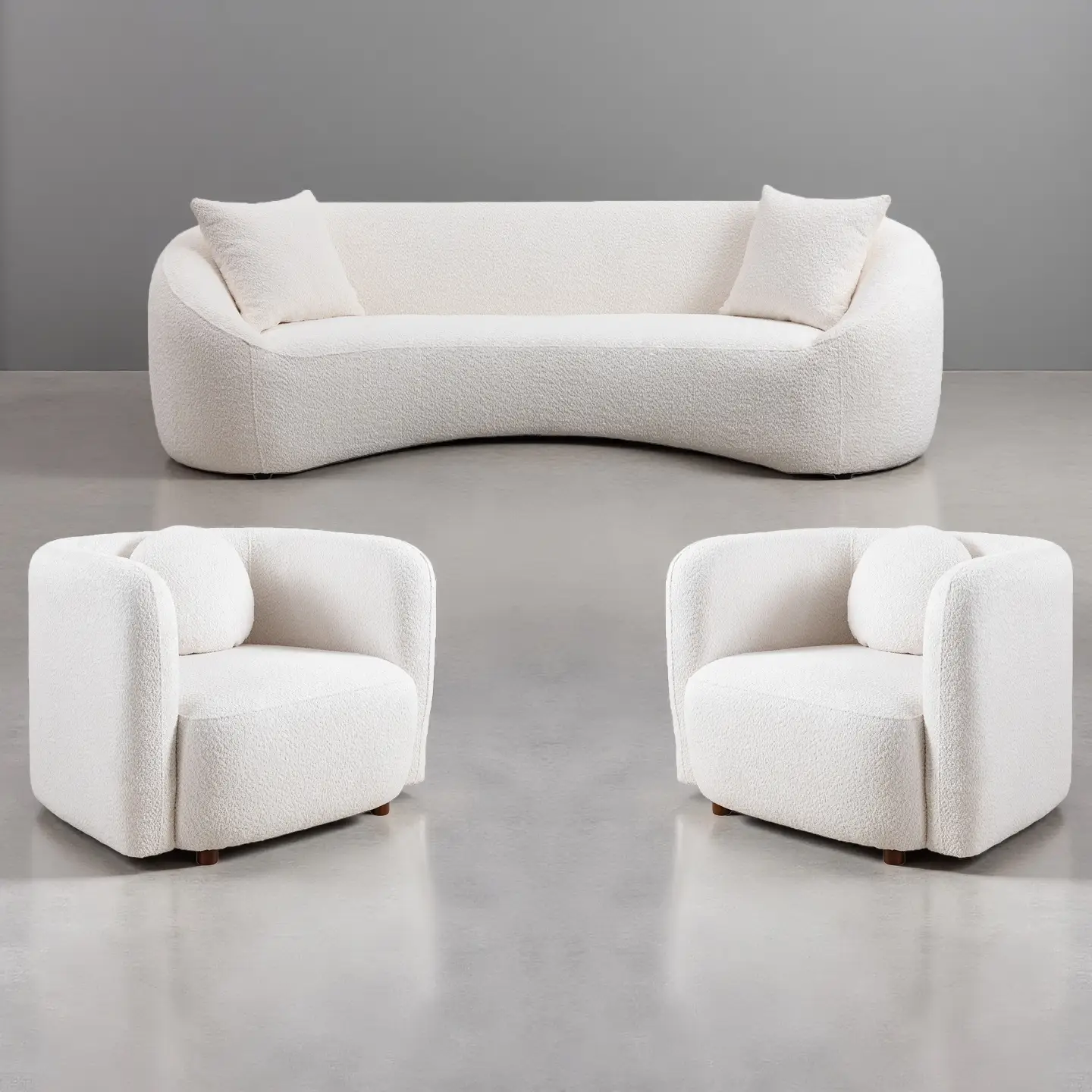 Minimalist Curved Sofa, 3 Seater by HouseOfZazla