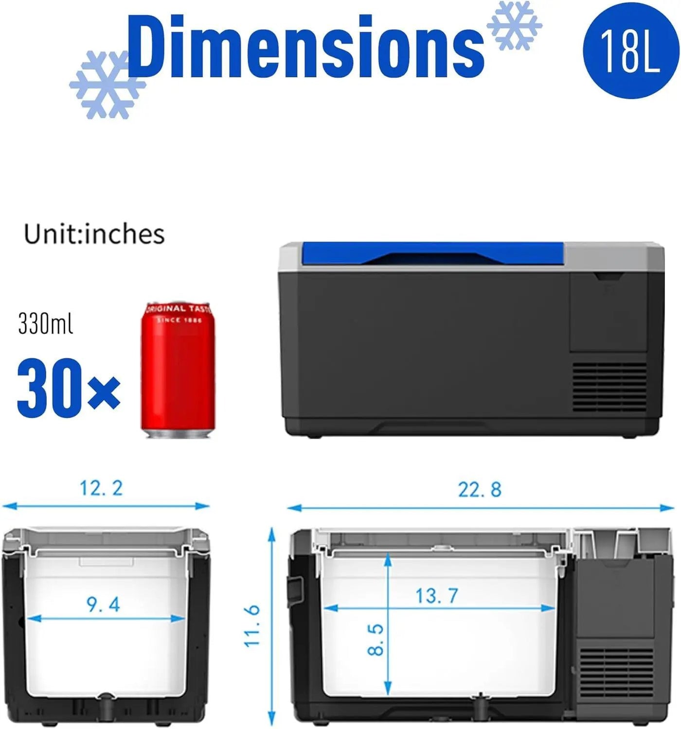 Portable Refrigerator, Car Freezer With App Control, 12V, 45W Low Noice Cooler For Rv, Boat by HouseOfZazla