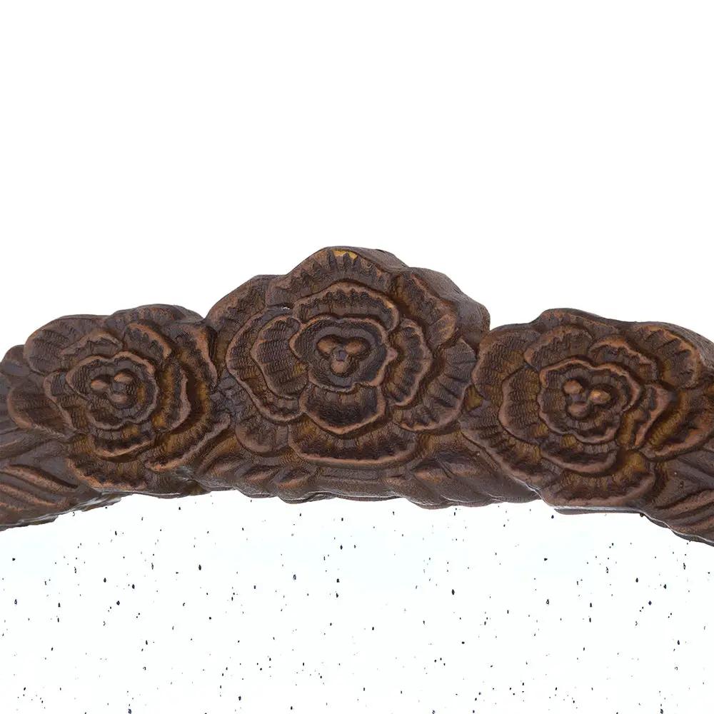 Round Hand Carved Rose Antique Mirror Frame, Wall Mirror For Live Space by HouseOfZazla