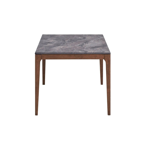 Bevis - Engineered Stone Top Dining Table - Walnut