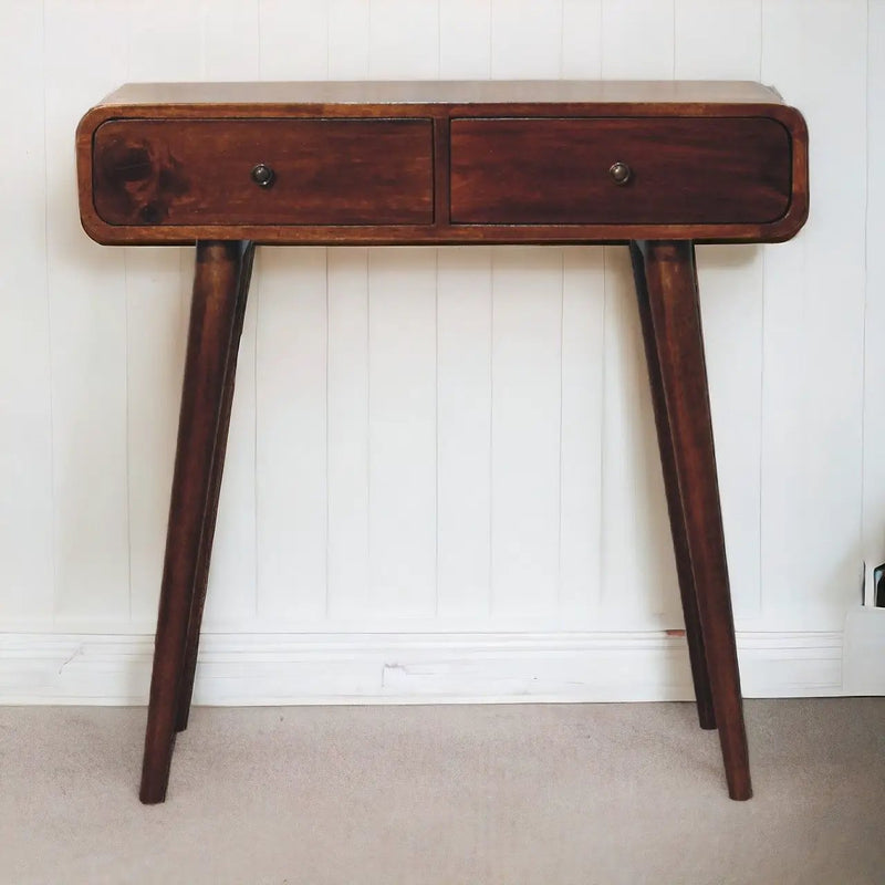Curved Hallway Table - Chestnut by HouseOfZazla