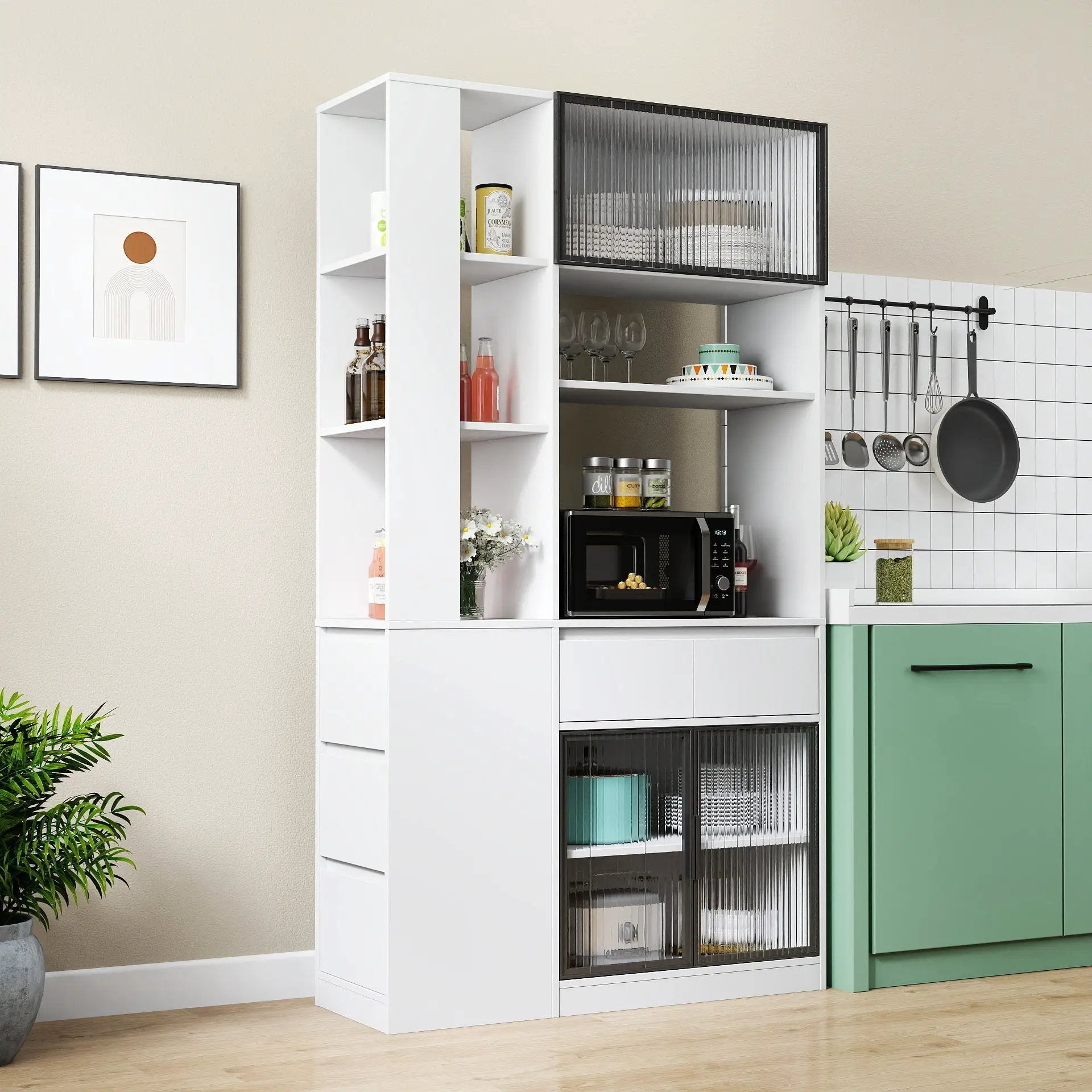 70.87"H Tall Storage Cabinet with Multi-functional Storage Space by HouseOfZazla