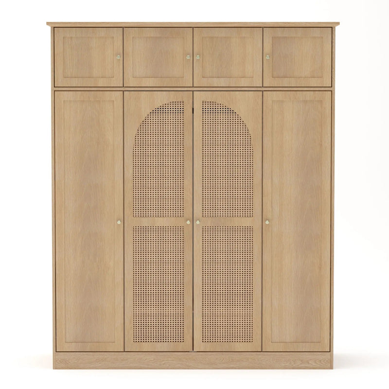 8 Door Armoire Wardrobe with Adjustable Shelves and Hanging Rod by HouseOfZazla