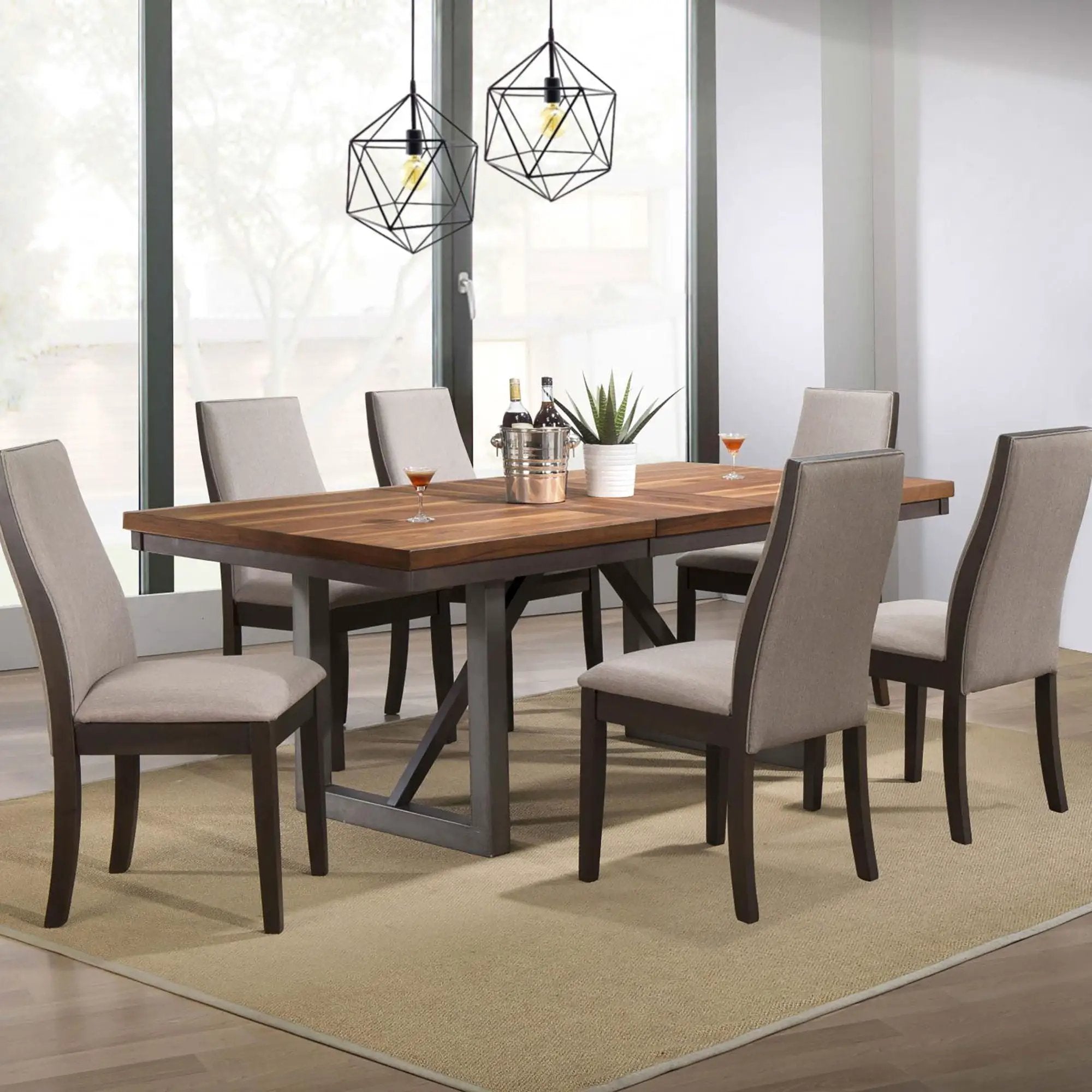 Upholstered Dining Chair (Set of 2) - Taupe / Brown by HouseOfZazla