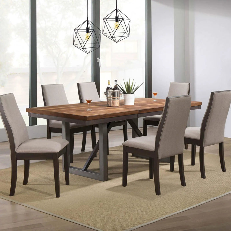 Upholstered Dining Chair (Set of 2) - Taupe / Brown by HouseOfZazla