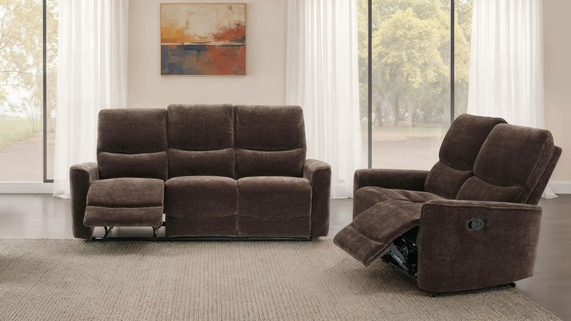 Navarro 2-piece Upholstered Reclining Sofa Set Dark Brown by Unique Piece Furniture