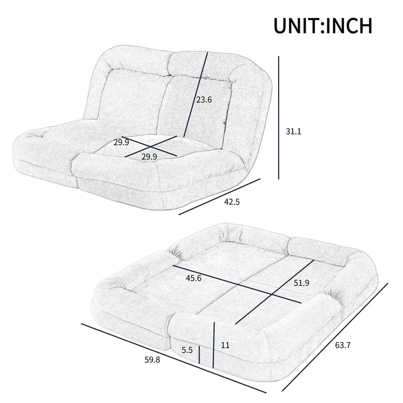 Convertible Fold-Out Single Sofa Bed by HouseOfZazla