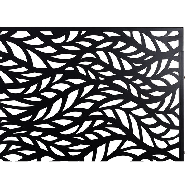 Outdoor & Indoor Privacy Screen Metal Privacy Screen, Freestanding Decorative Privacy Screen For Deck Balcony Patio - Black, photo 2 of 7