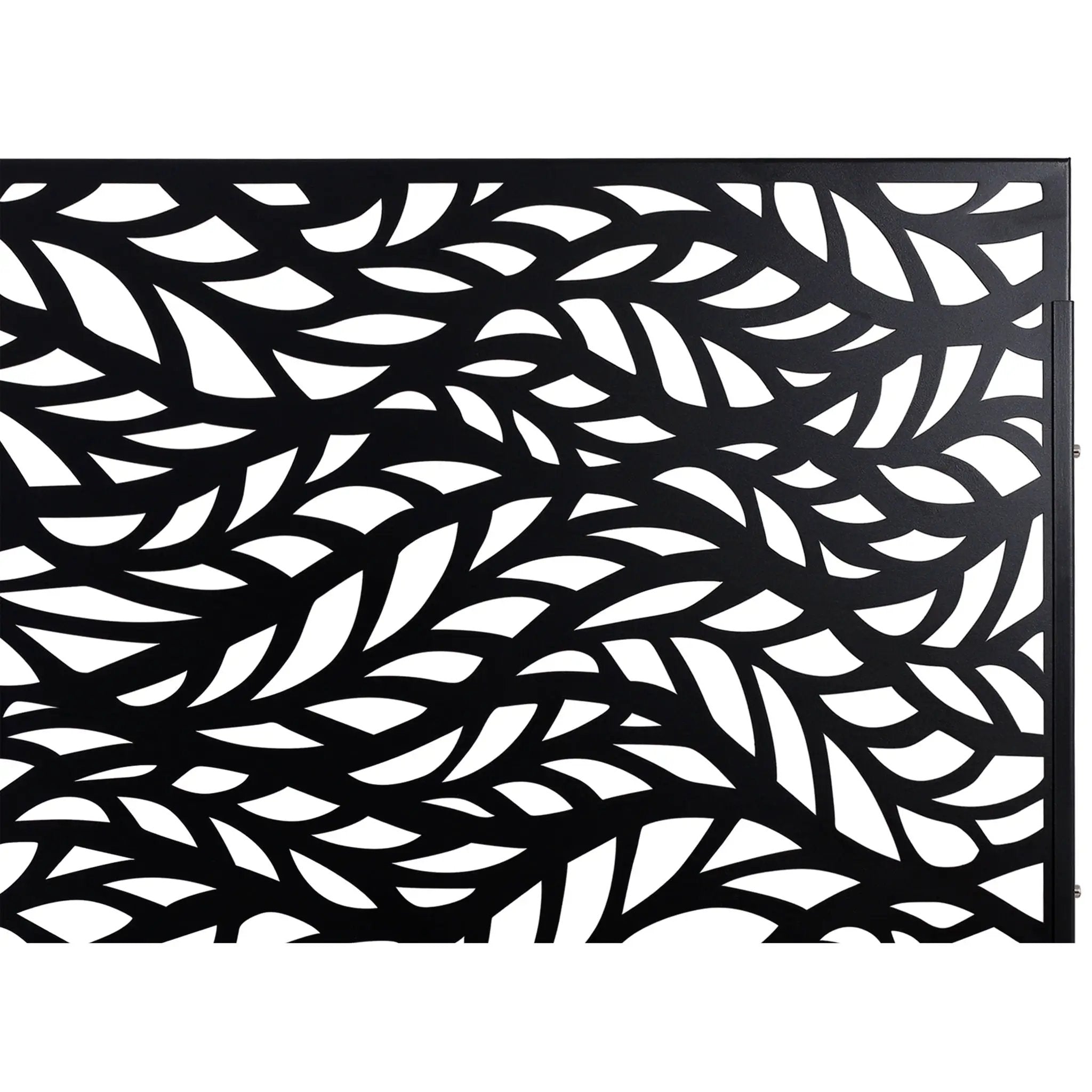 Outdoor & Indoor Privacy Screen Metal Privacy Screen, Freestanding Decorative Privacy Screen For Deck Balcony Patio - Black by HouseOfZazla
