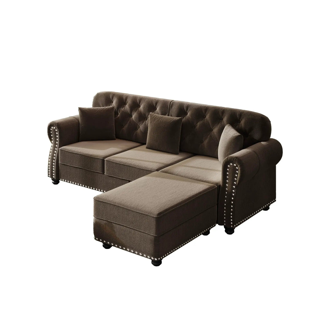 Upholstered 3 Seater Sofa Set With Ottoman by HouseOfZazla