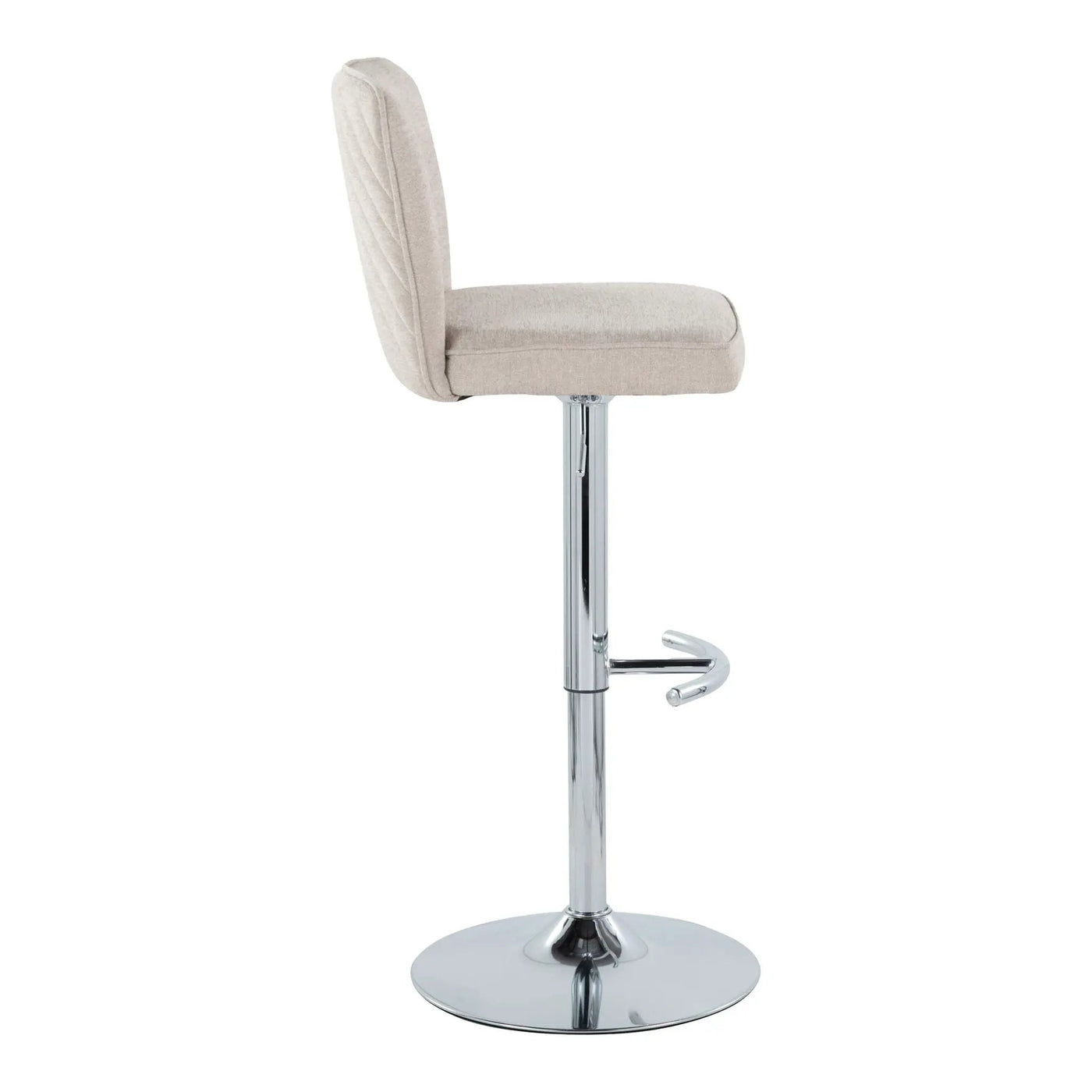 Henry - Contemporary Adjustable Barstool With Swivel & Rounded T Footrest (Set of 2) by HouseOfZazla