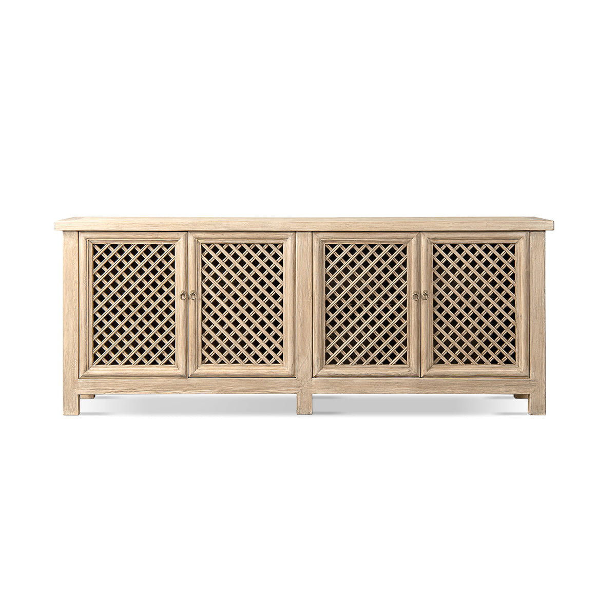 Arden 97" Extra Long Reclaimed Pine Lattice Front Sideboard – Heritage Light, photo 4 of 10