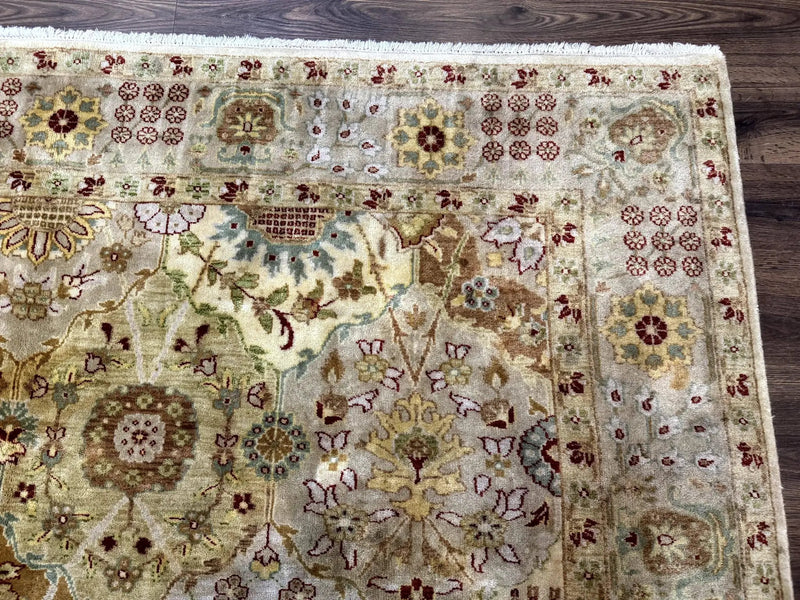 Indo Persian Rug 8x10, Indian Rug, Soft Wool Rug, Oushak Style Rug, Handmade Rug by Jewel Rugs