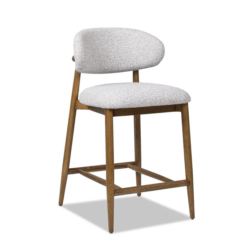 Locke - Modern Upholstered Counter Stool With Frame - Salt / Pepper by HouseOfZazla