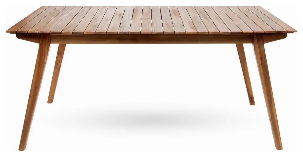 Outdoor 7 Pieces Acacia Wood Dining Set with Taiga 69 Table and Teak Finish by HouseOfZazla