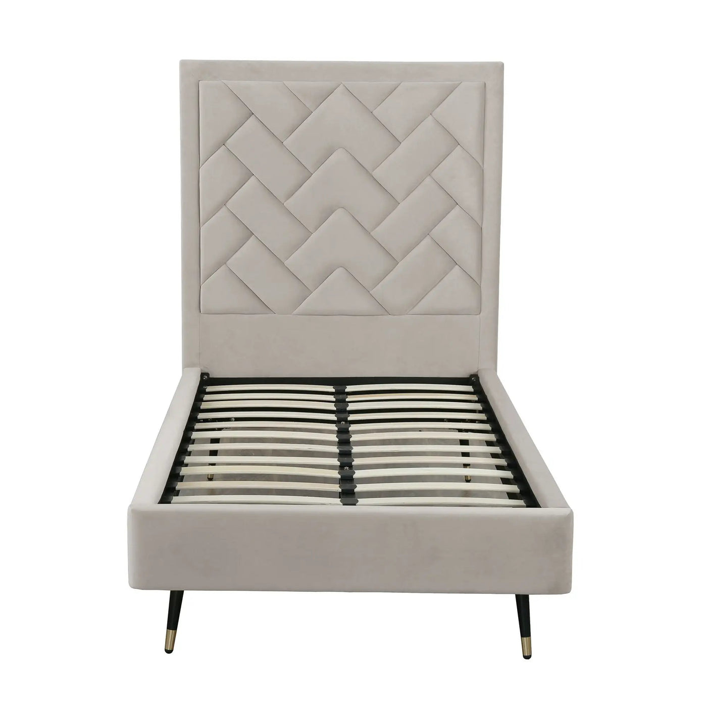 Crosby - Bed With Upholstered Headboard And Slats by HouseOfZazla