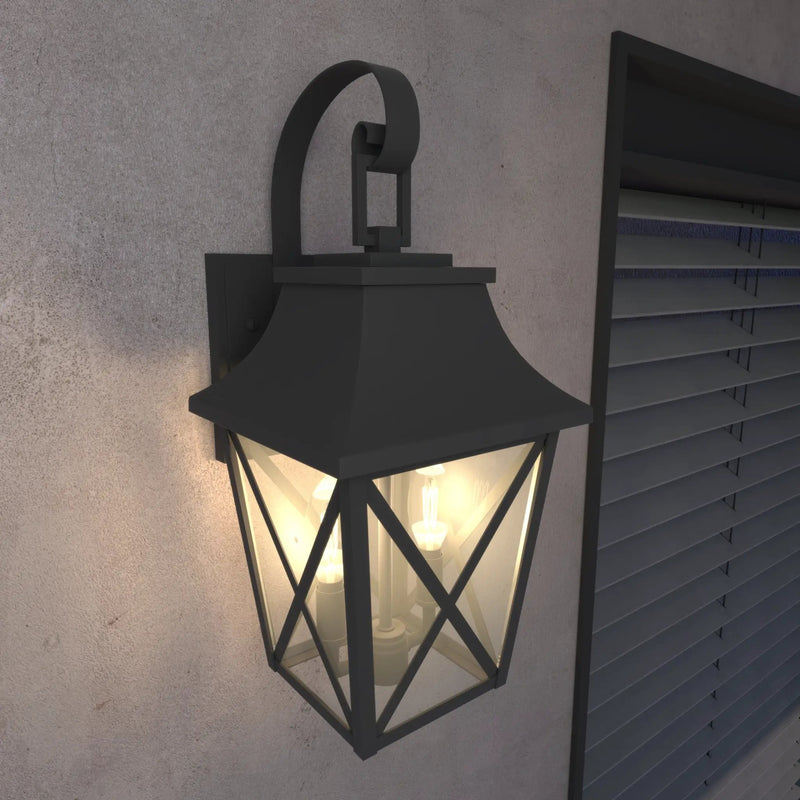 Black Outdoor Wall Lantern 2-Light by HouseOfZazla