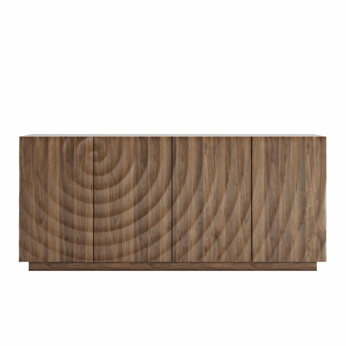 Walnut Buffet Cabinet with Storage - 4-Door Modern Sideboard, photo 6 of 10