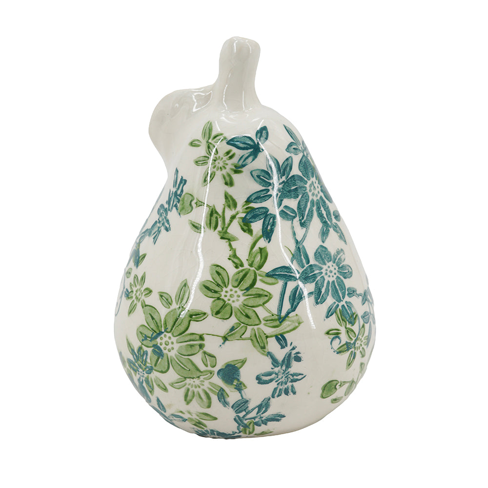 Floral Ceramic Pear and Apple Decor Set with Elegant Ivory Finish, photo 8 of 10