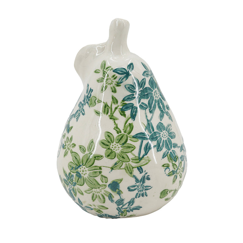 Floral Ceramic Pear and Apple Decor Set with Elegant Ivory Finish, photo 8 of 10