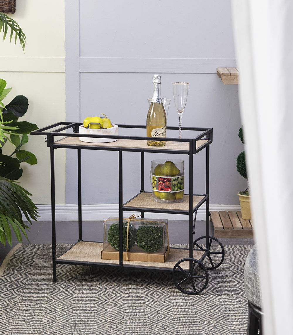 Shelf With Wheel - Black / Brown by HouseOfZazla