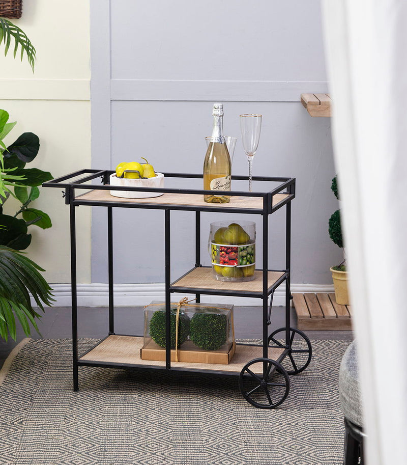 Shelf With Wheel - Black / Brown by HouseOfZazla