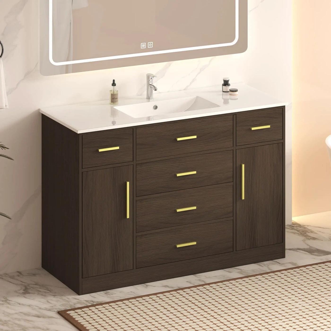 Bathroom Vanity With Abundant Storage 2 Soft Close Doors And 6 Drawers by HouseOfZazla