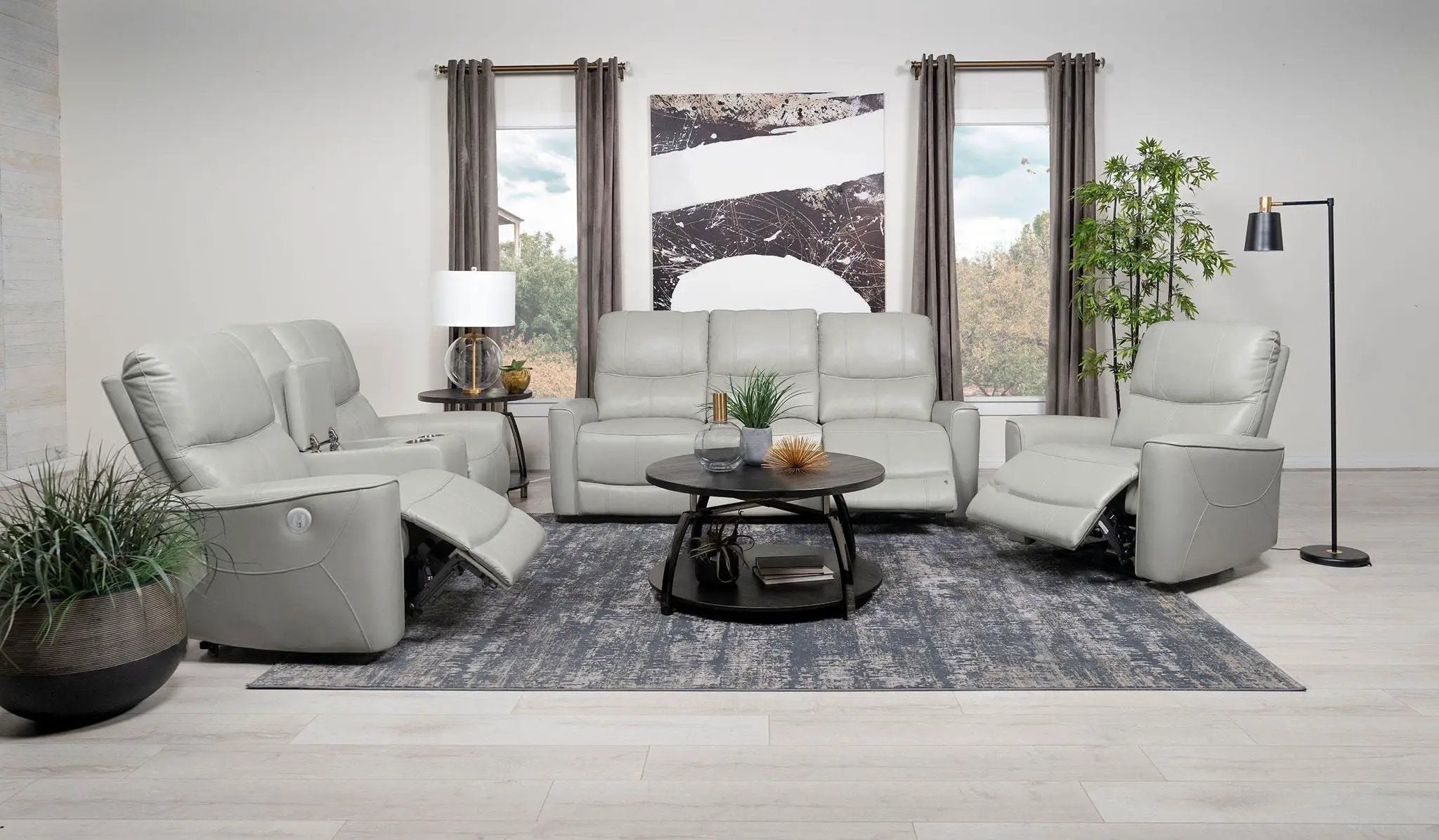 Greenfield 3-piece Power Reclining Sofa Set Dove Grey by Unique Piece Furniture