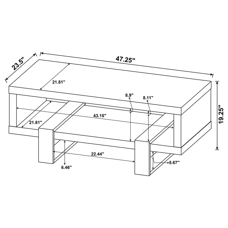 1 Shelf Coffee Table Design And Accents - Gray by HouseOfZazla