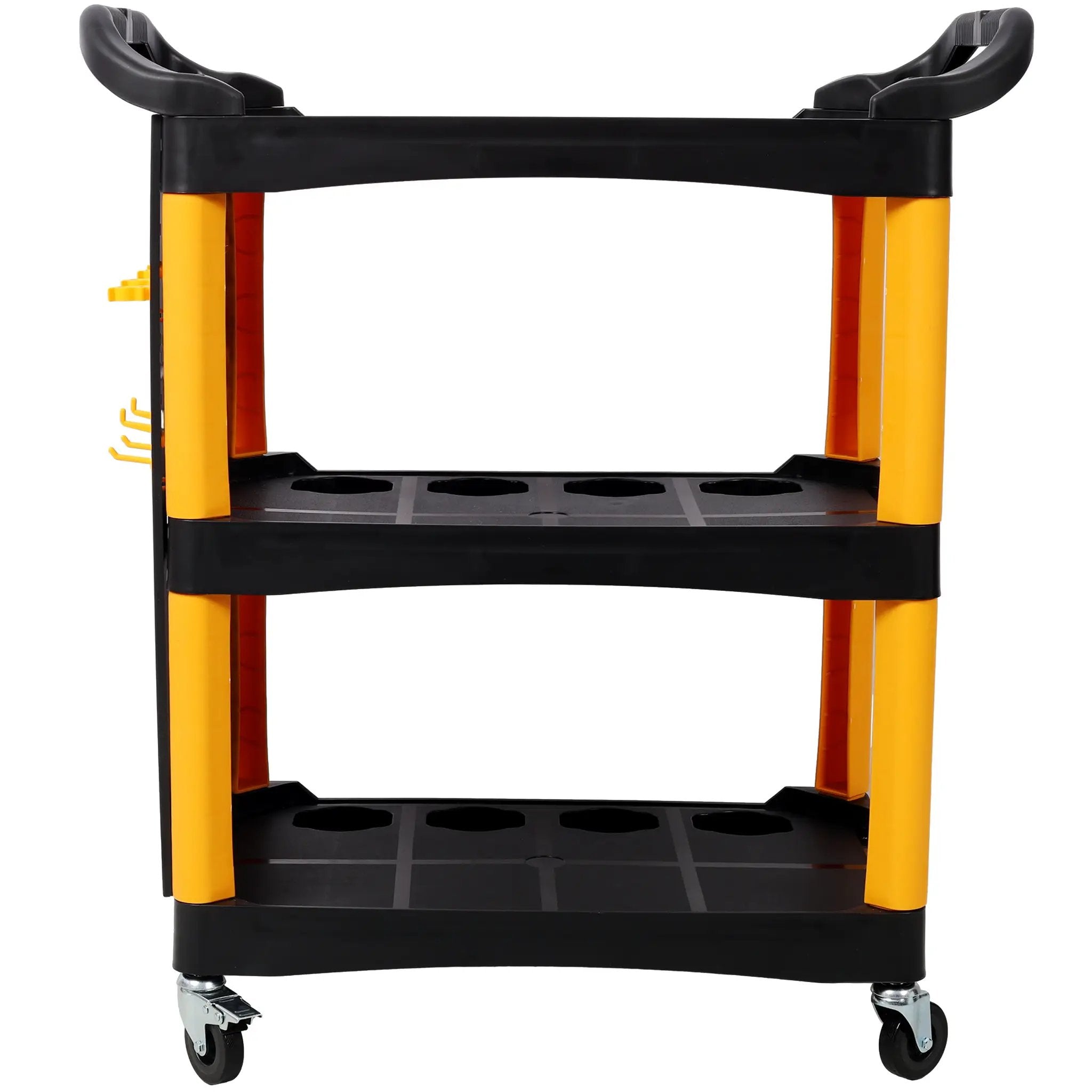 3 Tier Rolling Auto Detail Cart With Wheels - Yellow & Black by HouseOfZazla
