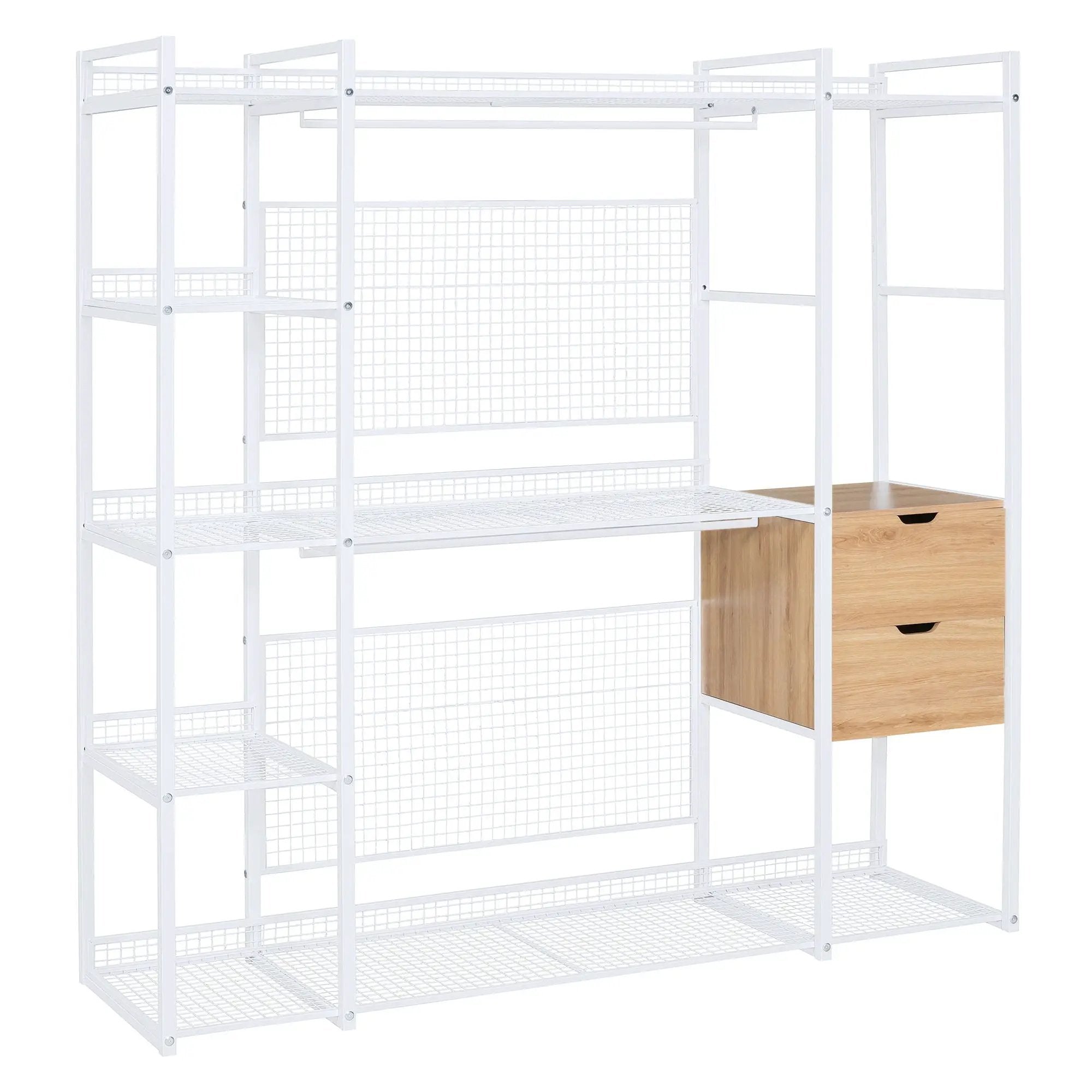 Open Style Wardrobe With Hanging Rails, Shelves And Drawers by HouseOfZazla