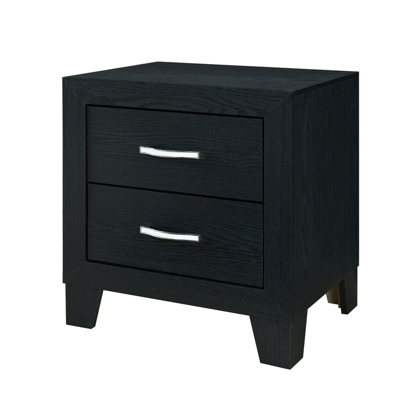 Black Modern Nightstand with Storage Drawers - Carlos, photo 2 of 5