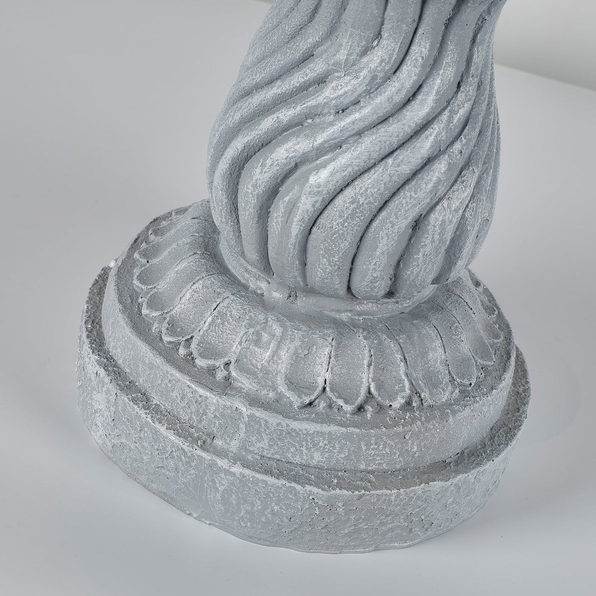 Magnesium Oxide Garden Bird Bath Statue with Vintage Pedestal - Grey, photo 2 of 10