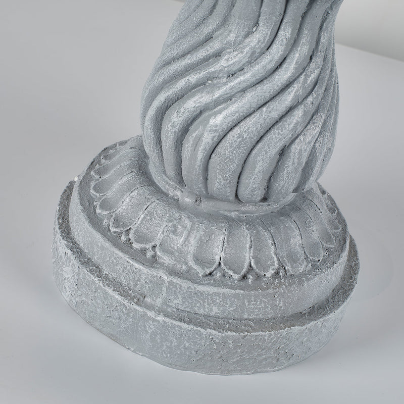 Magnesium Oxide Garden Bird Bath Statue with Vintage Pedestal - Grey, photo 2 of 10