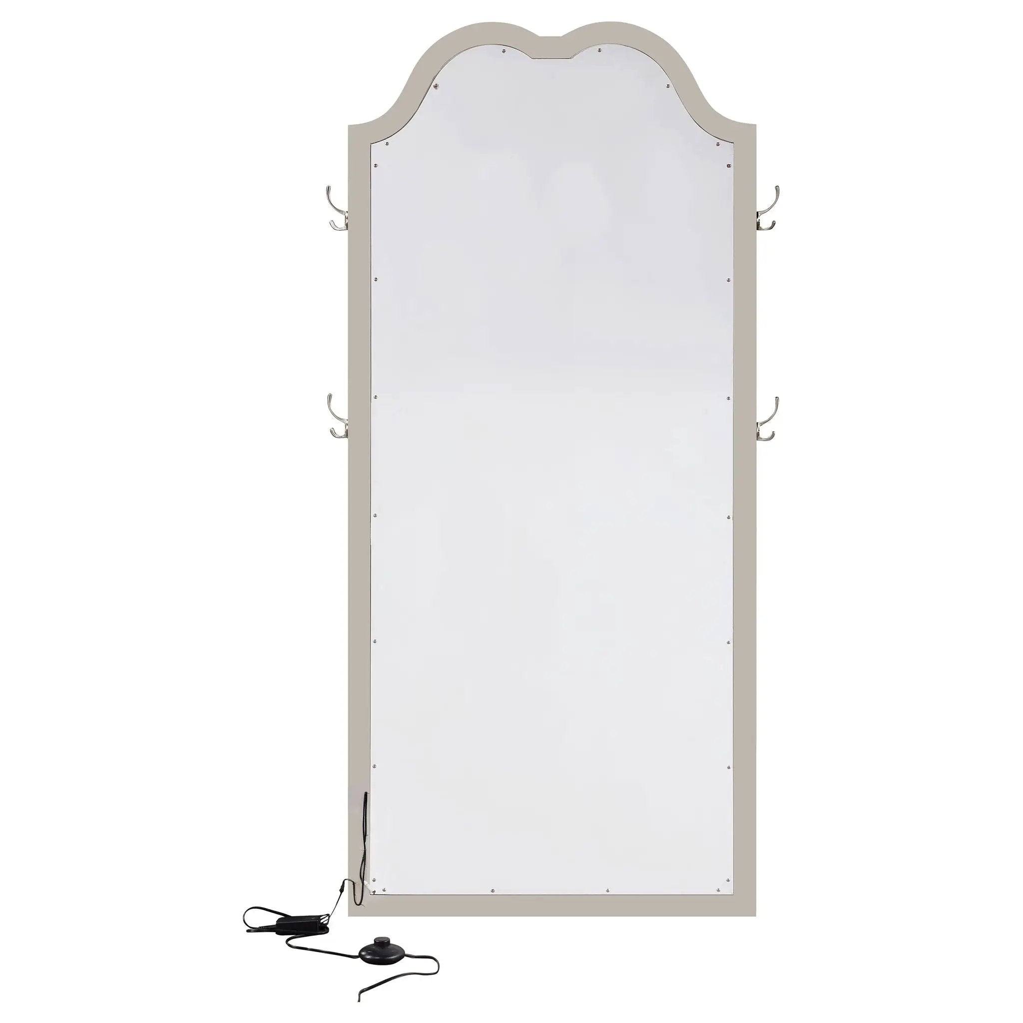 Evangeline Full Length LED Light Floor Mirror Silver Oak by Unique Piece Furniture