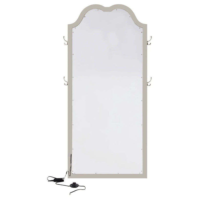 Evangeline Full Length LED Light Floor Mirror Silver Oak by Unique Piece Furniture