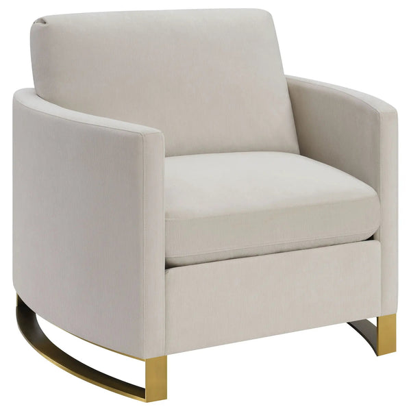 Rufo - Upholstered Curved Track Arm Chair - Beige
