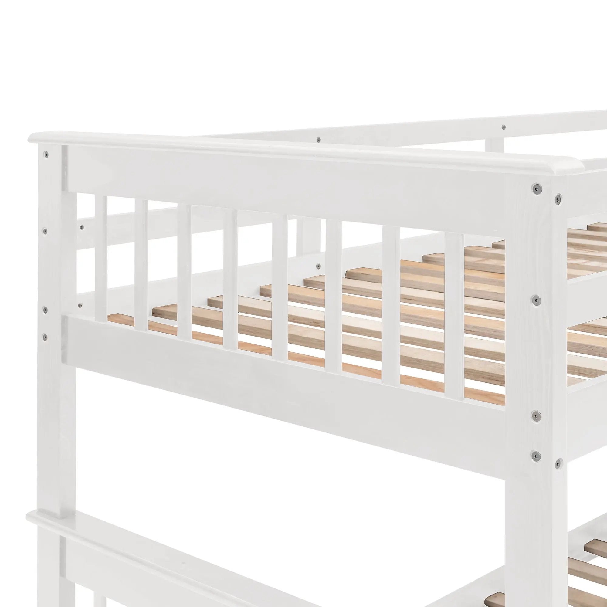 Stairway Bunk Bed With Storage And Guard Rail For Bedroom by HouseOfZazla