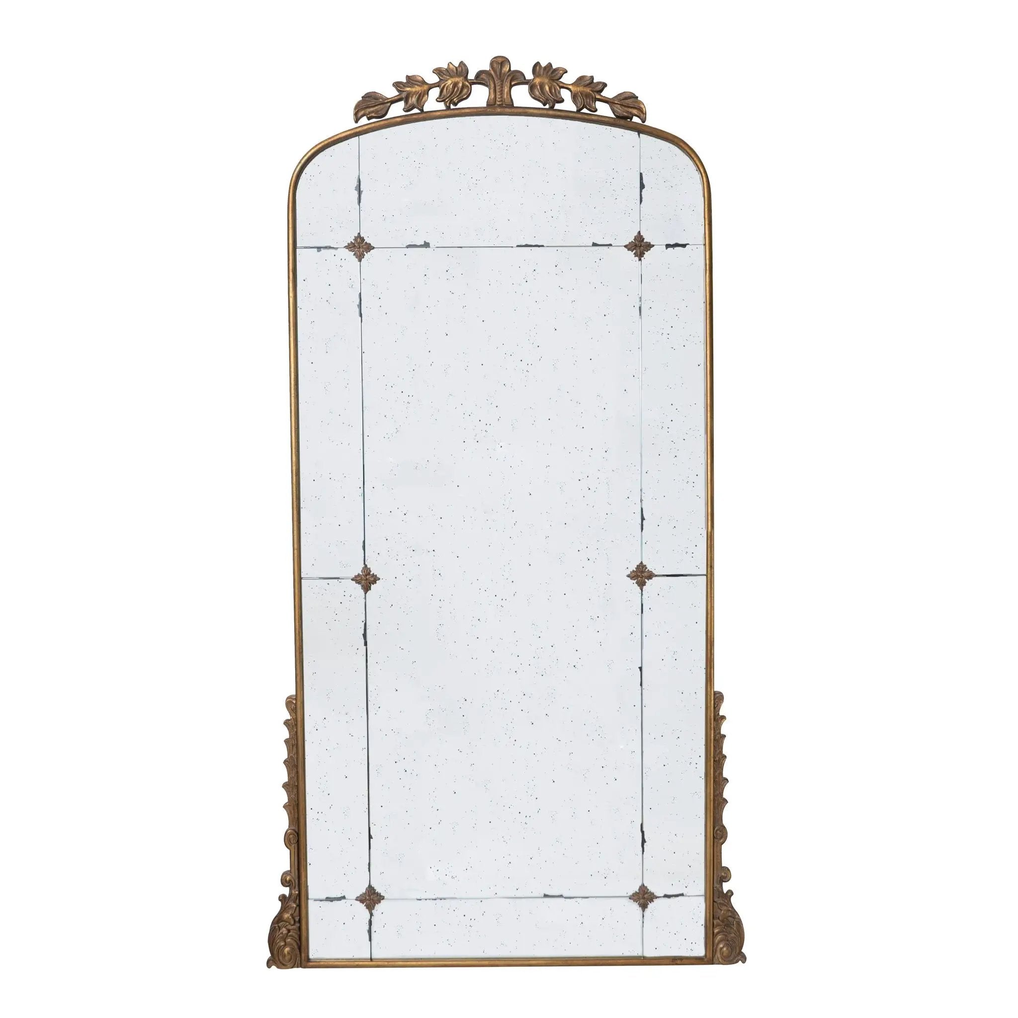 Lavish - Full Length Mirror, AntiqueMetal Floor Mirror For Living Room, Bedroom - Gold by HouseOfZazla