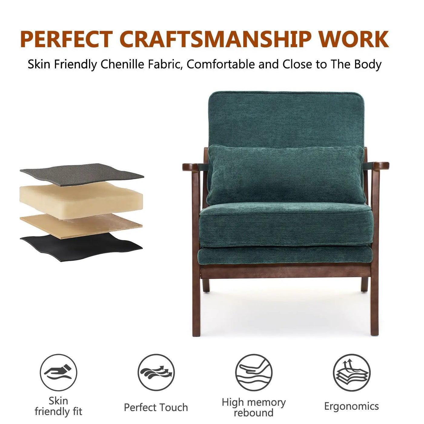 Living Room Chair With Lumbar Pillow by HouseOfZazla