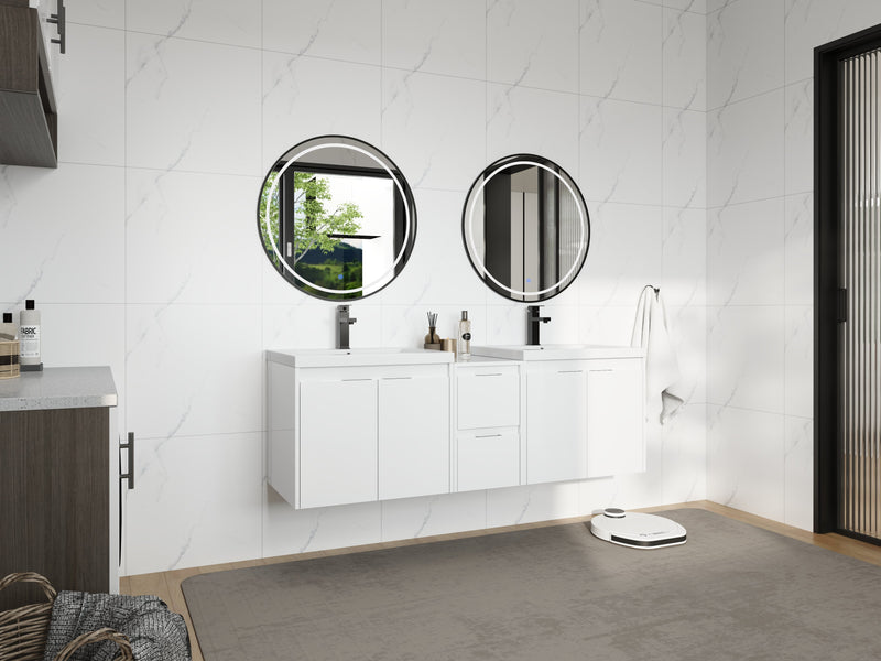 60" Bathroom Vanity With Resin Sink, Soft Close Doors and 1-Side Cabinet by HouseOfZazla
