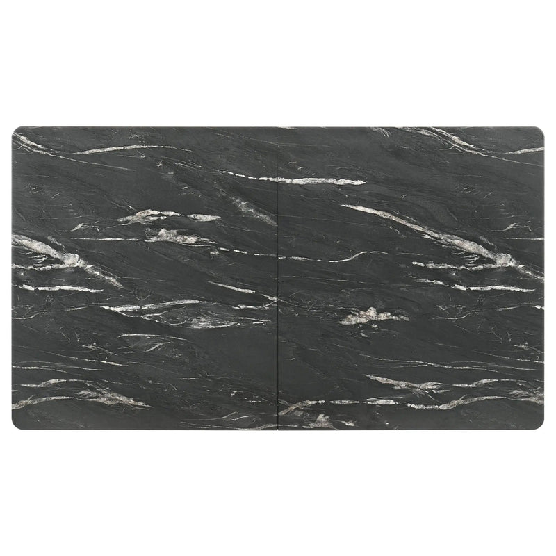 Crestmont 78-inch Extension Dining Table Black Faux Marble by Unique Piece Furniture