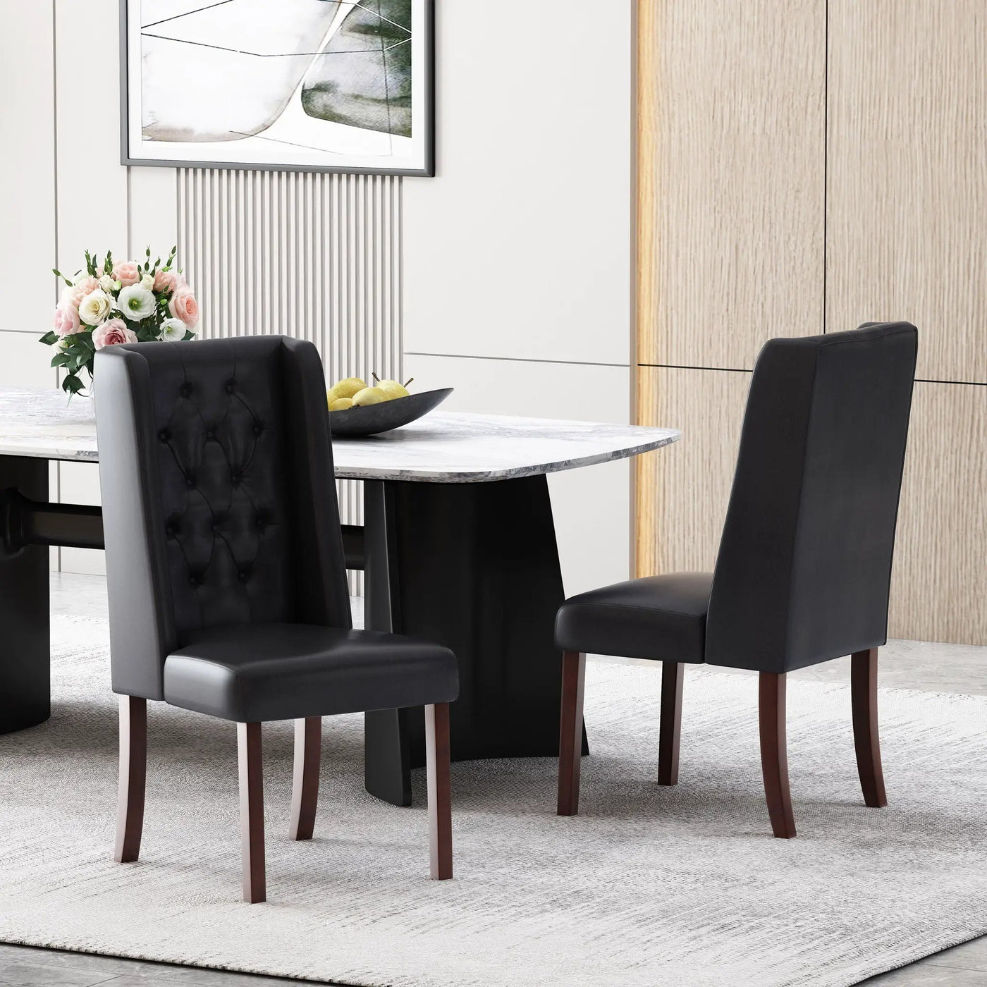 Sophisticated Tufted Dining Chair With High Back Design by HouseOfZazla