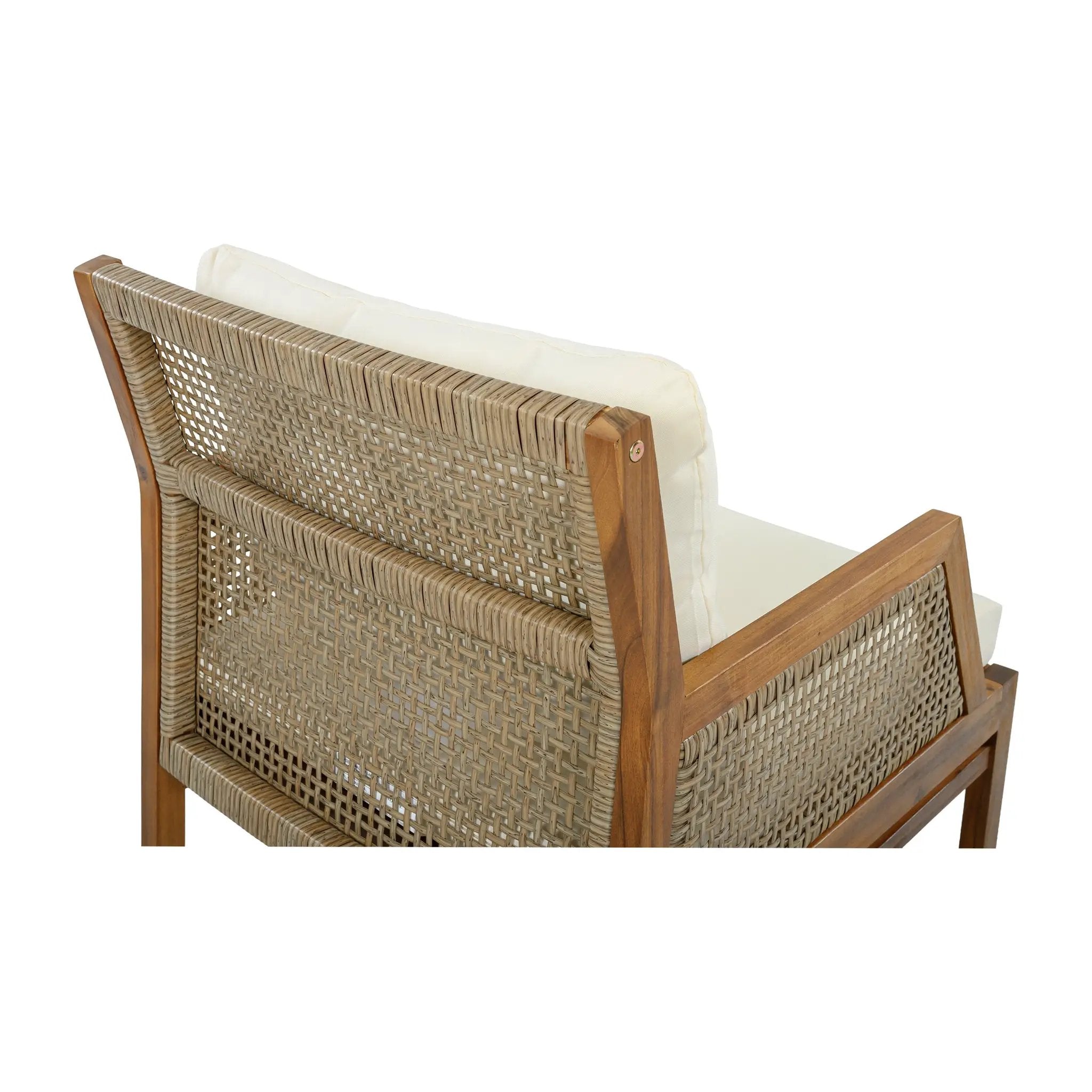 Acacia Wood Patio Furniture Club Chair with Outdoor Wicker by HouseOfZazla