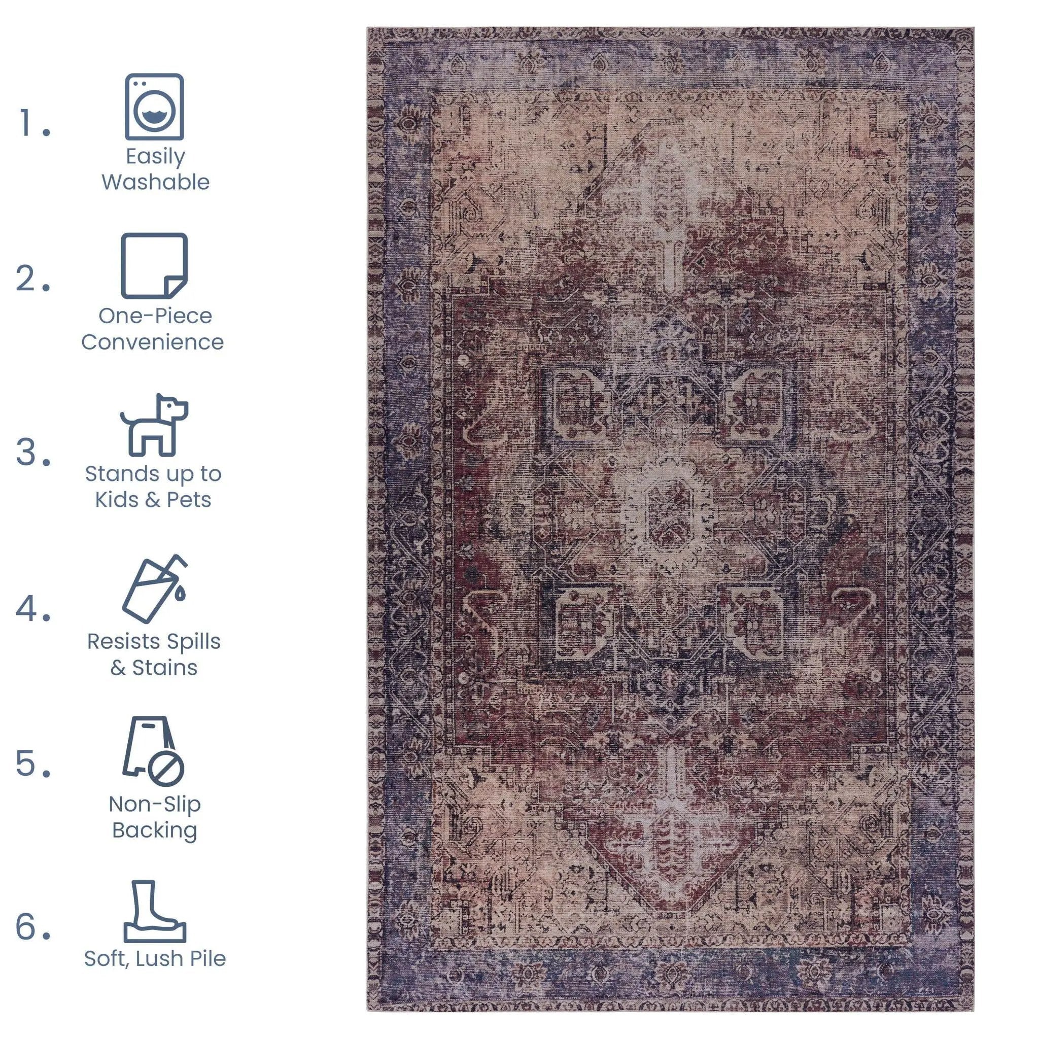 Maval - Area Rug Washable by Unique Piece Furniture