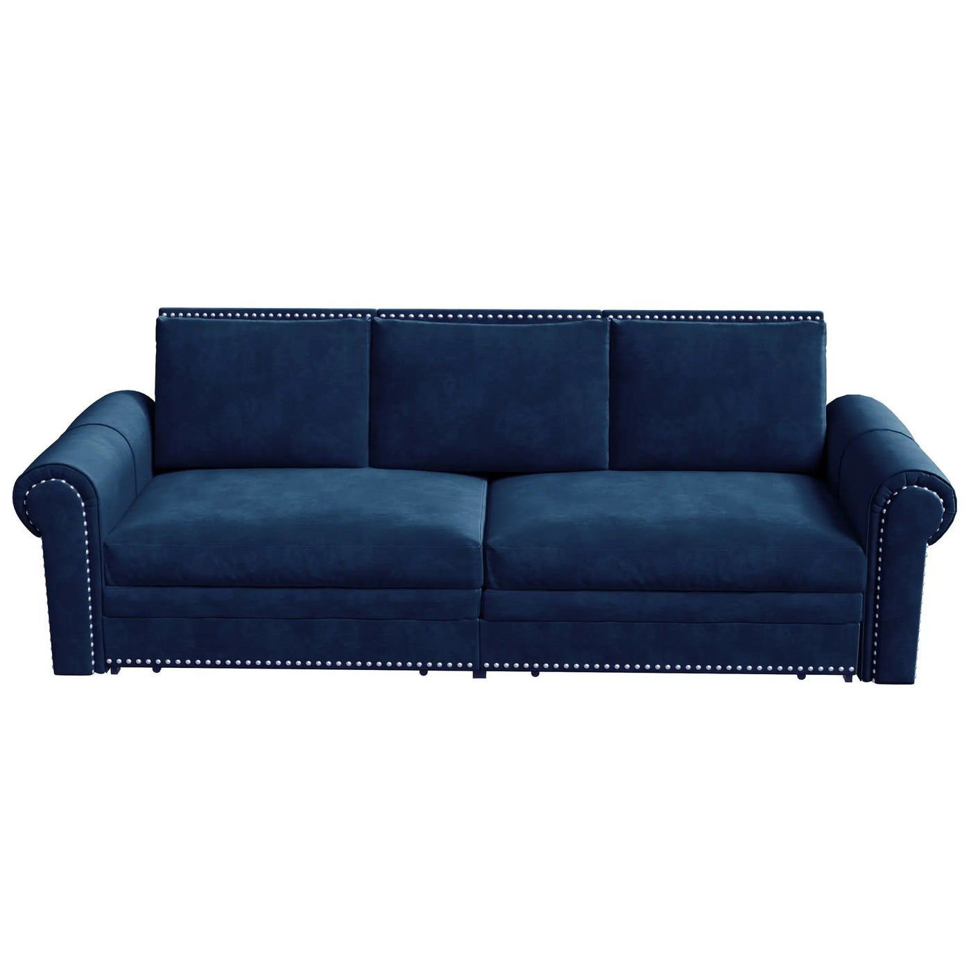 3 In 1 Convertible Sleeper Sofa With Nailhead Trim & Rolled Arm by HouseOfZazla